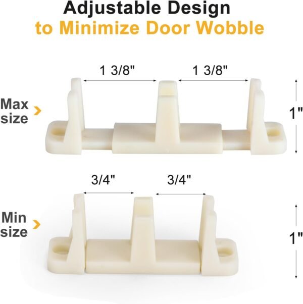 20 Pcs Sliding Closet Door Floor Guide, Bypass Door Floor Guide, Fits 3/4'' to 1-3/8'' Thick Doors, Universal Adjustable Sliding Door Hardware.