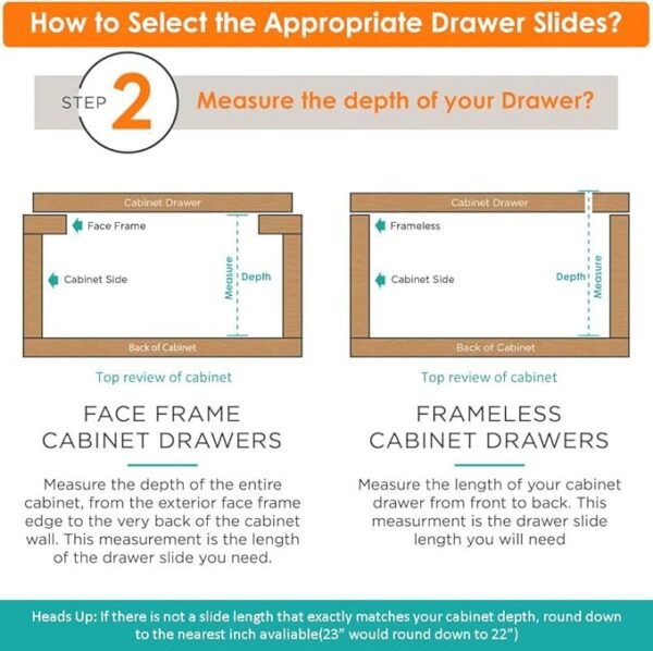 1 Pack Soft Close Drawer Slides 12/14/16/18/20/22 inch, HBL’ Heavy Duty Cabinet Drawer Slides Replacement - Ball Bearing Full Extension, 200 LB Capacity, Made of Cold-Rolled Steel, Rust-Resistant & Long-Lasting.