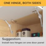 HBL' 2 Pack | Lid Support Hinges Heavy Duty Lid Stay Hinge – 110° Open Angle, Free Stop, Tension Adjustable, Supports Up to 22.5KG for Upper Cabinets & RV Cabinets.