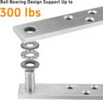 HBL' Pivot Hinge Heavy Duty Hidden Door Hinge for Wooden Secret Door, Stainless Steel and 300LBS Load Pivot Door Hardware for Bookcase/Bookshelf with 360 Degree Rotation.