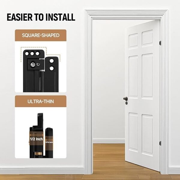 HBL' 2 Pack Hidden Door Hinges, Ultra-Thin Adjustable Concealed Hinges for Secret Doors, Pantries & Closets, Heavy Duty Invisible Design