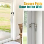 HBL' Sliding Glass Door Lock, Patio Sliding Door Child Lock & Loop Latch – Flexible for Uneven Doors, 2-3/8" Hardened Steel, Extra Home Security, Black, 2 Pack