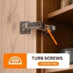 HBL' 170° Soft Close Cabinet Hinges, Wide Opening Hydraulic Cupboard Hinges for Thick Cabinet Doors, Heavy-Duty Angle Adjustable Overlay Design, 4 Pack