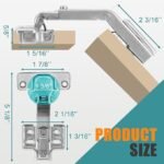 HBL' 2 Pack 135° Cabinet Hinges for Lazy Susan & Bi-Fold Doors, Adjustable Corner Kitchen Cabinet Hinges, Heavy-Duty Cabinet Hardware
