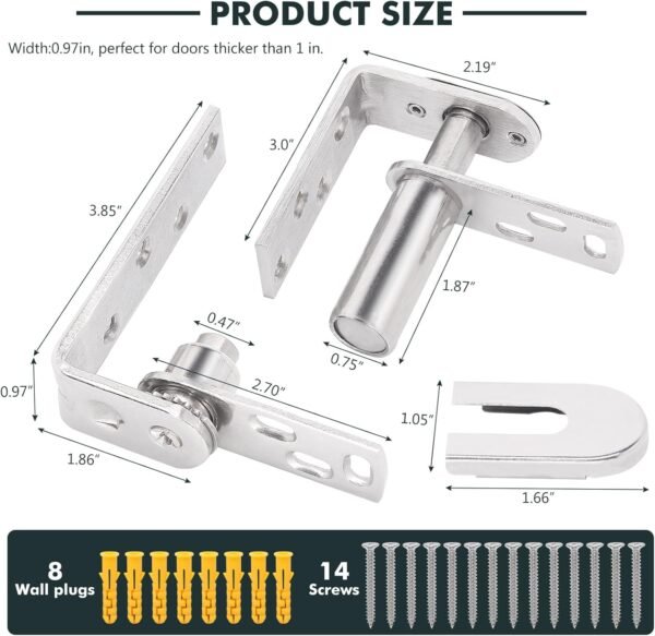 1 Pack | HBL' Saloon Door Hinges Dual Swing for Swinging Saloon or Cafe Doors, 304 Stainless Steel, Double Action and Self Return, Can Be Indoor or Outdoor Used.