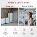 Automatic Garage Door Closer – HBL’ Adjustable Closing & Latching Speed, Durable Sprayed Aluminum, Easy Installation, Also Ideal for Commercial Use.