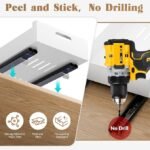 1 Pack | 21" Deep Pull Out Cabinet Organizer Adhesive, 10-Inch Wide Sturdy Carbon Steel Roll-Out Drawers for Face Frame or Frameless Cabinets,Slide-Out Shelves for Pantry.