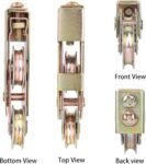 2 Pack Sliding Door Rollers, 1 1/4 Inch Sliding Glass Door Tandem Wheels Replacement Kit, 330LBS Heavy Duty Tamdem Rollers for Patio Door - Y1818