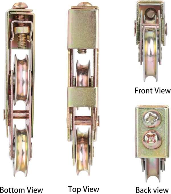 2 Pack Sliding Door Rollers, 1 1/4 Inch Sliding Glass Door Tandem Wheels Replacement Kit, 330LBS Heavy Duty Tamdem Rollers for Patio Door - Y1818