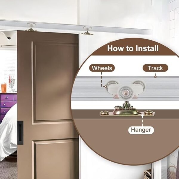 Pocket Door Commercial Grade Hanger Fits Johnson Part #1125 & Upgrades #1500 Hardware Kit, 1" Nylon Ball Bearing, 1-1/4" C.T.C, Min. 1" Thick Doors, 200lbs Capacity,Standard Rollers,non soft close.