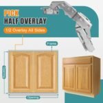 HBL' 2 Pack 165 Degree Soft Close Cabinet Hinges, Half Overlay Kitchen Cabinet Hinges, Concealed European Hinges for Lazy Susan, Pie Corner Cabinet, Open Widely and Easy Access
