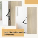 HBL' Pocket Door Hardware Set – 2 Recessed Flush Finger Pulls & 1 Edge Pull, Made of 304 Stainless Steel, Template Included, Black.