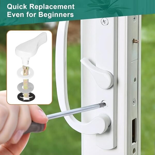 Lashow 2 Pcs Sliding Patio Door Latch Lever, Jeld Wen Replacement Parts, Thumb Latch Replacement for Patio Glass Doors, 1-3/8 in. Tail