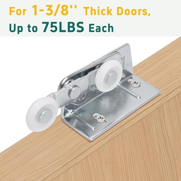 Lashow Twin Pocket Door Roller,Top Mount Pocket Door Rollers, 7/8 Inch Wheels, Alloy Steel, Fits Cox Doors