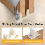 10 Pcs Sliding Closet Door Floor Guide, Bypass Door Floor Guide, Fits 3/4'' to 1-3/8'' Thick Doors, Universal Adjustable Sliding Door Hardware.