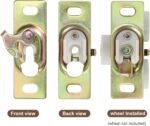 Pocket Door Rollers Connection Plate, Sliding RV Door Hardware,Color Zinc Plating,1 Set (Wheels not Included)