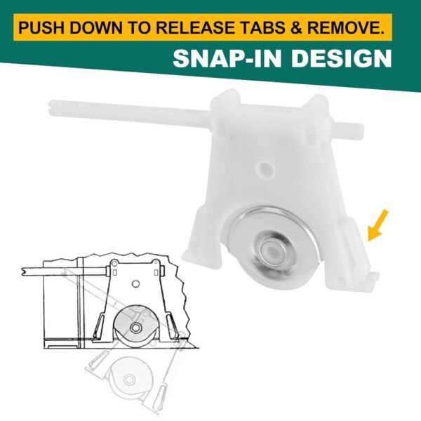 Sliding Screen Door Roller Assembly, Fits Andersen Part #1997063 & #1997310 (1991 to P), 1-1/4" Nylon Concaved Wheels, Adjustable Replacement.