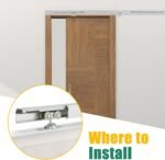 Lashow 72 Inch Porcket Door Hardware Kits with Soft Close & Soft Open, Sliding Pocket Door Hardware with 6ft Aluminum Track for New Building, No Door Included