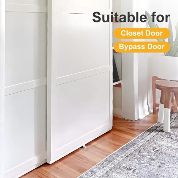 Lashow 8 Pcs Sliding Closet Door Floor Guide Bypass Door Bottom Guide Adjustable Floor Guide, Stamped Steel Sliding Closet Door Hardware Replacement, Fits 3/4" to 1-3/8" Doors