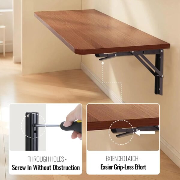 HBL' 2 Pack 200/250/300/350/400MM Folding Shelf Brackets Heavy Duty Shelf Brackets Wall Mounted Foldable Shelving Brackets for RV Folding Desk(Shelf Bracket Only)