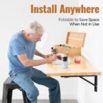 HBL' 2 Pack 200/250/300/350/400MM Folding Shelf Brackets Heavy Duty Shelf Brackets Wall Mounted Foldable Shelving Brackets for RV Folding Desk(Shelf Bracket Only)