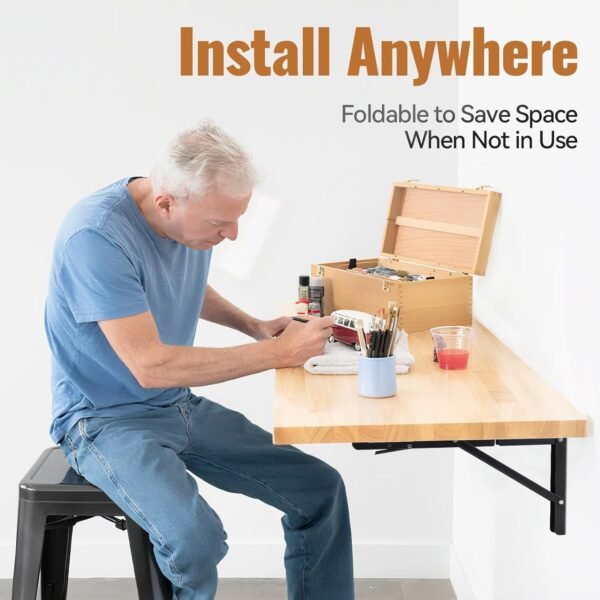 HBL' 2 Pack 200/250/300/350/400MM Folding Shelf Brackets Heavy Duty Shelf Brackets Wall Mounted Foldable Shelving Brackets for RV Folding Desk(Shelf Bracket Only)