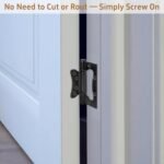 HBL' 6Pcs Door Hinges Surface Mounted Hinge 304 Stainless Steel Flush Mount 105MM x 76MM, Non Mortise Hinges for Heavy Door, Black