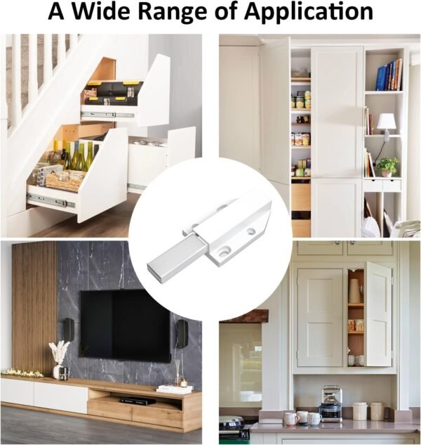 2 Pack Push Open Door Catches Push to Open Cabinet Latch Touch Open Kitchen Drawer Closer Magnetic Push Catch for Cupboard, Drawer, Wardrobe, RV Door