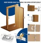 1 Pack | Heavy Duty Pivot Hinge Set with Door Ball Catch for Wood Door - HBL' Stainless Steel Hidden Door Hinge for Secret Door, 360 Degree Rotation, Invisible Pivot Door Hardware for Bookshelf.