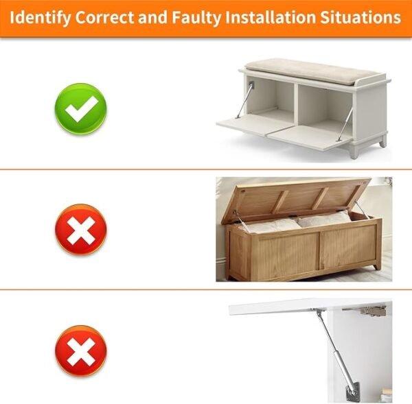 HBL' 2 Pack 150N/33LBS Drop Down Gas Struts for Downward Flap Lid Slowly Down, Such as Drop-Front Desk, Cabinet Desk or Loft Hatch