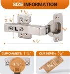 HBL' 2 Pack 45° Corner Cabinet Hinge, 135° Corner Cabinet Hinge Replacement, European Concealed Kitchen Door Hinge for Frameless Cabinets, Soft Close and Heavy Duty Steel