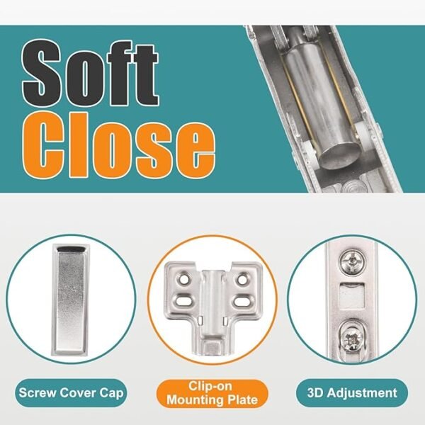 HBL' 2 Pack 90° Blind Corner Cabinet Hinge, Pie Cut Corner Kitchen Door Hinge, Soft Close European Concealed Hinge for Frameless Blind Corner Cabinets