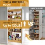 HBL' 16/18/20/22 Inch Pantry Drawer Slides for Tall Cabinets – Dual Top & Bottom Pull-Out Pantry Slides, Soft Close, 120 LBS Heavy-Duty, Silver