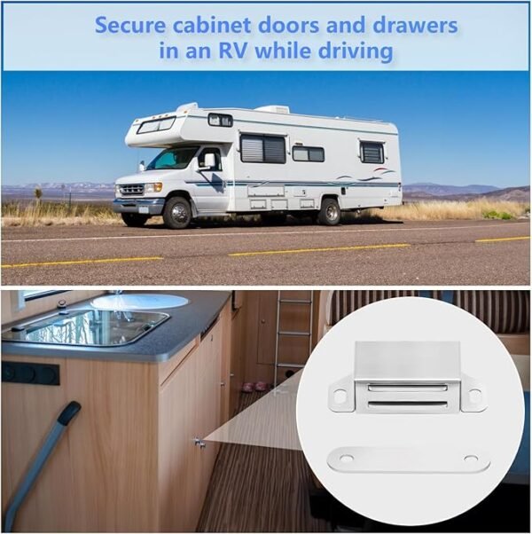 2 Pack | Magnetic Door Catch Heavy Duty - 30 Lbs Pull Force for Cabinet Doors, Window Shutters, Cupboard Doors and Closet Door, Made of Stainless Steel - Anti Rust & Long Performance.