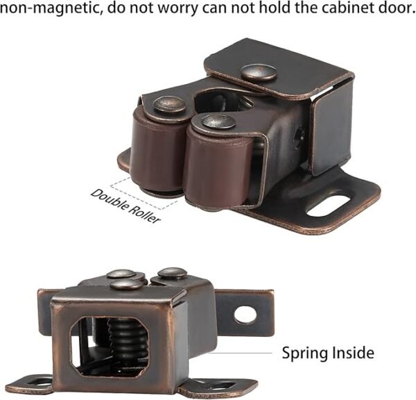 8 Pack Cabinet Latch Double Roller Catch - HBL' Hardware for Cupboard, Closet, and Kitchen Cabinet Doors.