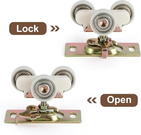 Pocket Door Soft Close Mechaniss, Compatible with Johnson 1060 & 1062, Fits 100, 134F, 138F, 2610F Series Tracks, 1" Nylon Ball Bearing Tri-Wheel, Soft Close or Soft Open.