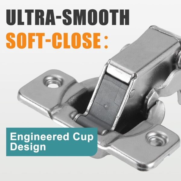 HBL' 2 Pack 165 Degree Soft Close Cabinet Hinges, Half Overlay Kitchen Cabinet Hinges, Concealed European Hinges for Lazy Susan, Pie Corner Cabinet, Open Widely and Easy Access