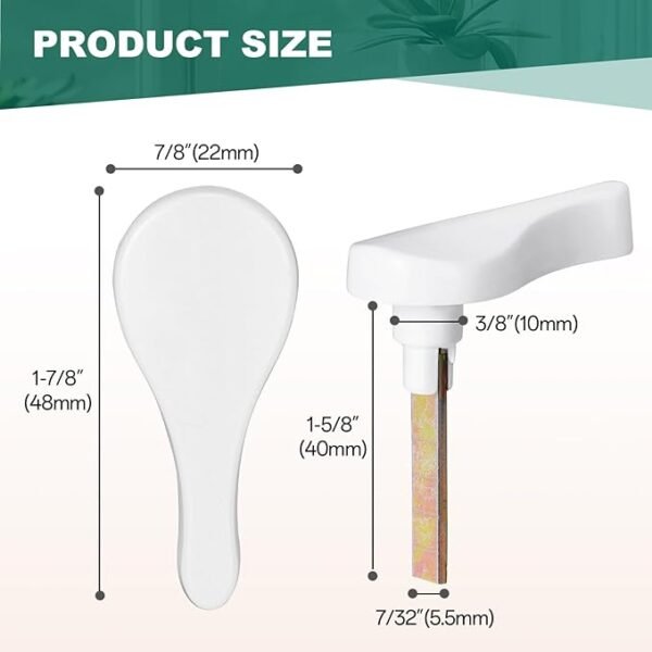 Lashow 2 Pcs Sliding Patio Door Latch Lever, Jeld Wen Replacement Parts, Thumb Latch Replacement for Patio Glass Doors, 1-3/8 in. Tail