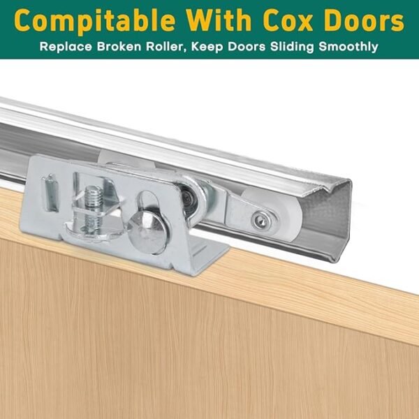 Lashow Twin Pocket Door Roller,Top Mount Pocket Door Rollers, 7/8 Inch Wheels, Alloy Steel, Fits Cox Doors