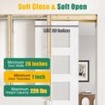 Lashow 72 Inch Porcket Door Hardware Kits with Soft Close & Soft Open, Sliding Pocket Door Hardware with 6ft Aluminum Track for New Building, No Door Included.