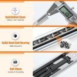 1 Pack Soft Close Drawer Slides 12/14/16/18/20/22 inch, HBL’ Heavy Duty Cabinet Drawer Slides Replacement - Ball Bearing Full Extension, 200 LB Capacity, Made of Cold-Rolled Steel, Rust-Resistant & Long-Lasting.