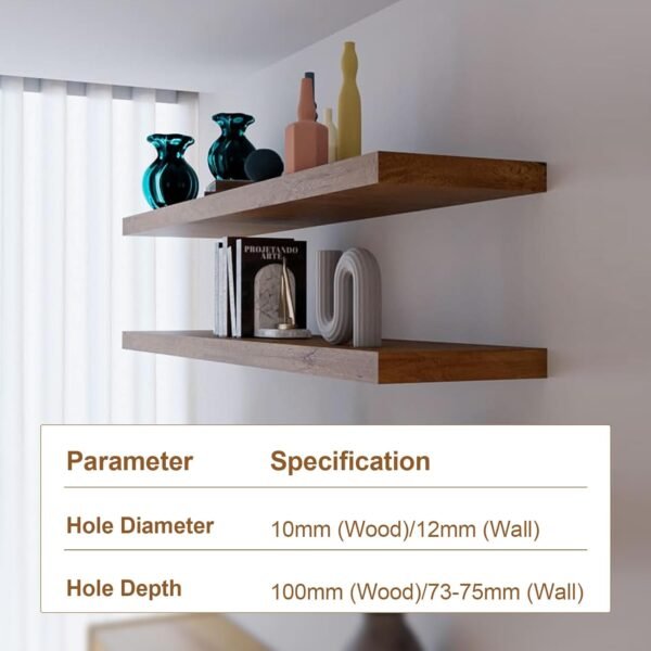 8 Pack HBL' Floating Shelf Brackets 100MM Heavy Duty Invisible Shelf Brackets for Wall Shelf, Bookshelf, DIY Decor.