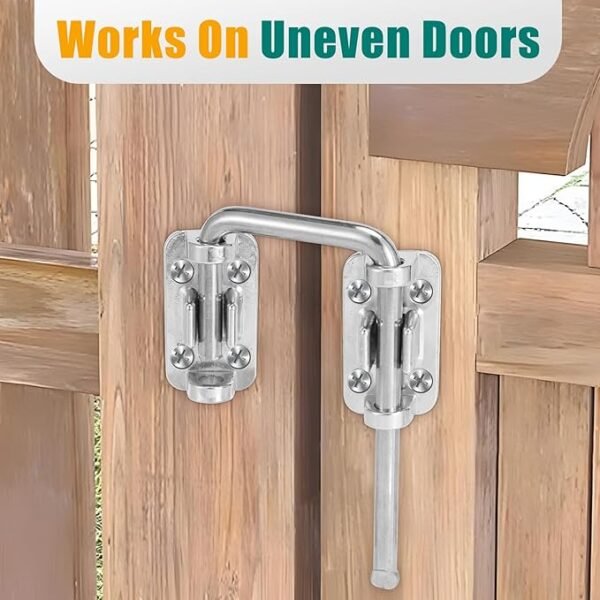 HBL' Sliding Glass Door Lock, Patio Sliding Door Child Lock & Loop Latch – Flexible for Uneven Doors, 2-3/8" Hardened Steel, Extra Home Security, Black, 2 Pack