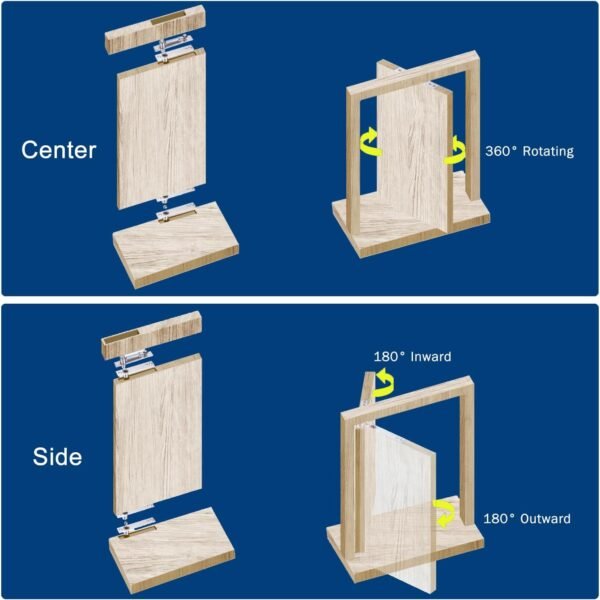 330 LBS Pivot Hinge for Large & Heavy Wood Doors – HBL’ Invisible Pivot Door Hardware for Bookshelves, Built-in Ball Bearings for Smooth & Quiet Operation.