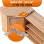 HBL' 2 Pack 45° Corner Cabinet Hinge, 135° Corner Cabinet Hinge Replacement, European Concealed Kitchen Door Hinge for Frameless Cabinets, Soft Close and Heavy Duty Steel