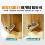 HBL' 2 Pack 90° Blind Corner Cabinet Hinge, Pie Cut Corner Kitchen Door Hinge, Soft Close European Concealed Hinge for Frameless Blind Corner Cabinets