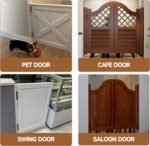 HBL' 4 Pack Swing Door Hinges, 3 Inch Double Action Spring Hinges for Saloon Door, Cafe, Bar, Swinging Doors, Self-Closing Two-Way Door Hinges, Adjustable Tension, Black Stainless Steel.