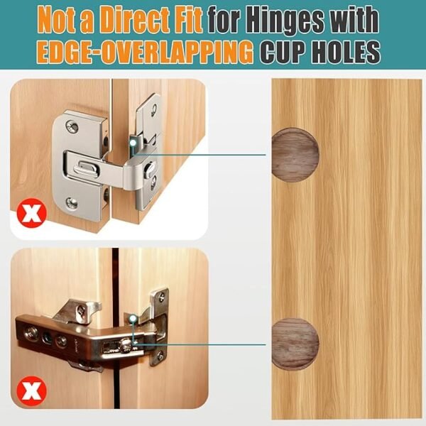 HBL' 2 Pack 135° Cabinet Hinges for Lazy Susan & Bi-Fold Doors, Adjustable Corner Kitchen Cabinet Hinges, Heavy-Duty Cabinet Hardware