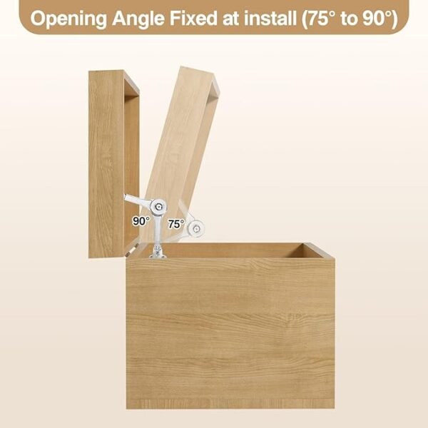 HBL' 2 Pack | Adjustable Lid Stay Hinges for Small Wooden Toy Boxes & Chests | Zinc Alloy Lid Support Hinges for Safe, Smooth Support.