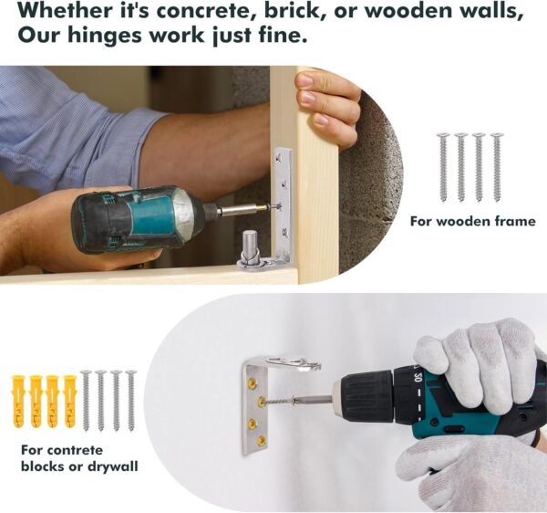 1 Pack | HBL' Saloon Door Hinges Dual Swing for Swinging Saloon or Cafe Doors, 304 Stainless Steel, Double Action and Self Return, Can Be Indoor or Outdoor Used.